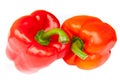 Two red peppers, isolated Royalty Free Stock Photo