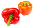 Two red peppers, isolated Royalty Free Stock Photo