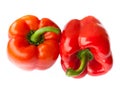 Two red peppers, isolated Royalty Free Stock Photo