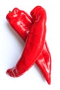 Two red peppers Royalty Free Stock Photo