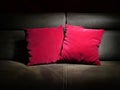 Two red pillows Royalty Free Stock Photo