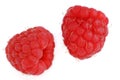 Two red raspberries