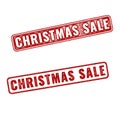 Two red realistic vector Christmas sale stamps Royalty Free Stock Photo