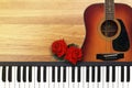 Two Red Roses with Romantic Valentine Love Song.