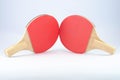 Two red table tennis rackets Royalty Free Stock Photo