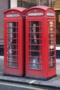 Two Red Telephone Boxes Royalty Free Stock Photo