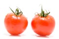 Two red tomatoes Royalty Free Stock Photo