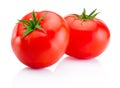 Two red tomatoes isolated on white background Royalty Free Stock Photo