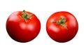 Two red tomatoes isolated on white background Royalty Free Stock Photo