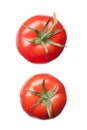 Two red tomatoes isolated on white Royalty Free Stock Photo
