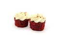 Two Red Velvet Cupcakes Isolated on White Background Royalty Free Stock Photo