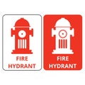 Red and white fire hydrant sign on a white background Royalty Free Stock Photo