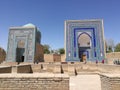 Religious buildings of the Shah-Zinda memorial complex necropolis to Samarkand in Uzbekistan. Royalty Free Stock Photo