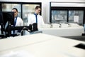 Two research scientists working in modern laboratory Royalty Free Stock Photo