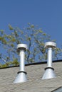 Two Residential Roof Exhaust Vents Royalty Free Stock Photo