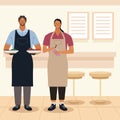 two restaurant workers