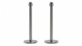 Two retractable stanchion posts isolated on white background Royalty Free Stock Photo