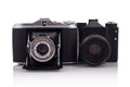 Two retro cameras Royalty Free Stock Photo