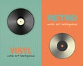 Two retro music templates, vinyl record banners Royalty Free Stock Photo