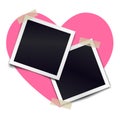 Two retro photorealistic photo frame sticked on duct tape