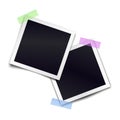 Two retro photorealistic photo frame sticked on duct tape