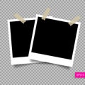 Two retro polaroid photo frame template