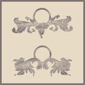 Two retro vintage flower frames Royalty Free Stock Photo