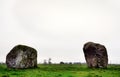 Two rhyolite boulders of Long Meg Stone Circle Royalty Free Stock Photo