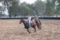 Horseplay at a Horsemanship Event Royalty Free Stock Photo