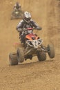 Two riders in a quad race. Vertically. Royalty Free Stock Photo