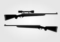 Two rifles isolated on white background. Vector illustration Royalty Free Stock Photo