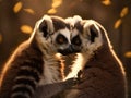 Two ring tailed lemurs