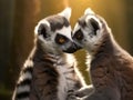 Two ring tailed lemurs