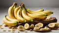 Two ripe bananas on a white, isolated.