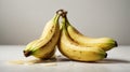 Two ripe bananas on a white, isolated.