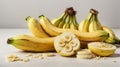 Two ripe bananas on a white, isolated.