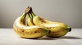 Two ripe bananas on a white, isolated.