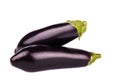 Two ripe eggplants on white background Royalty Free Stock Photo