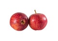 Two ripe fresh red apples isolated on white background Royalty Free Stock Photo