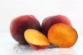 Two ripe peach on a white background Royalty Free Stock Photo