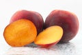 Two ripe peach on a white background Royalty Free Stock Photo