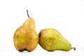 Two ripe pears are isolated on a white background, Royalty Free Stock Photo