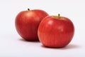 Two ripe red apples on a white background Royalty Free Stock Photo