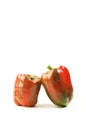 Two ripe red peppers. Royalty Free Stock Photo