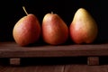 Two ripe williams pears on black background. Royalty Free Stock Photo