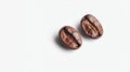 Roasted aromatic java beans for morning brew caffeine beverage concept  isolated on white  background Royalty Free Stock Photo