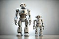 Two Robots of Different Sizes: Exploring Robotic Variations Royalty Free Stock Photo