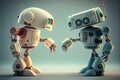 two robots, each with their own unique personality, engaging ed debate