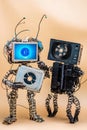 Steampunk Robots: Futuristic Friends Royalty Free Stock Photo
