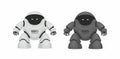 Two Robots. White and black Royalty Free Stock Photo